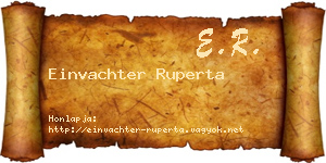 Einvachter Ruperta névjegykártya